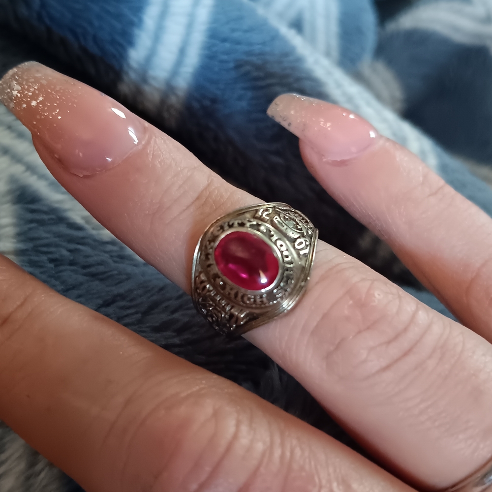 Gold Ring with Red Gemstone